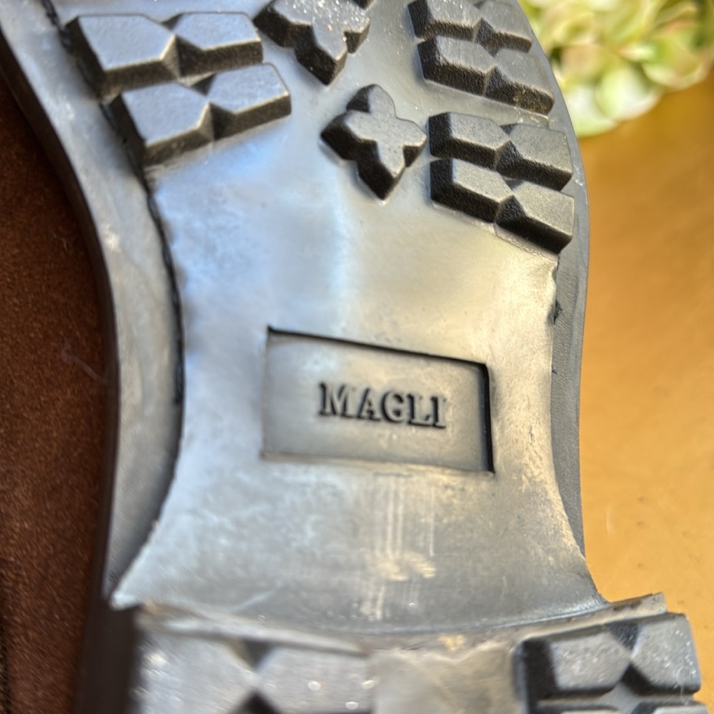 Bruno Magli Ken Lug Sole Penny Loafer in Chestnut Suede | Bologna Construction - Picture 13 of 16